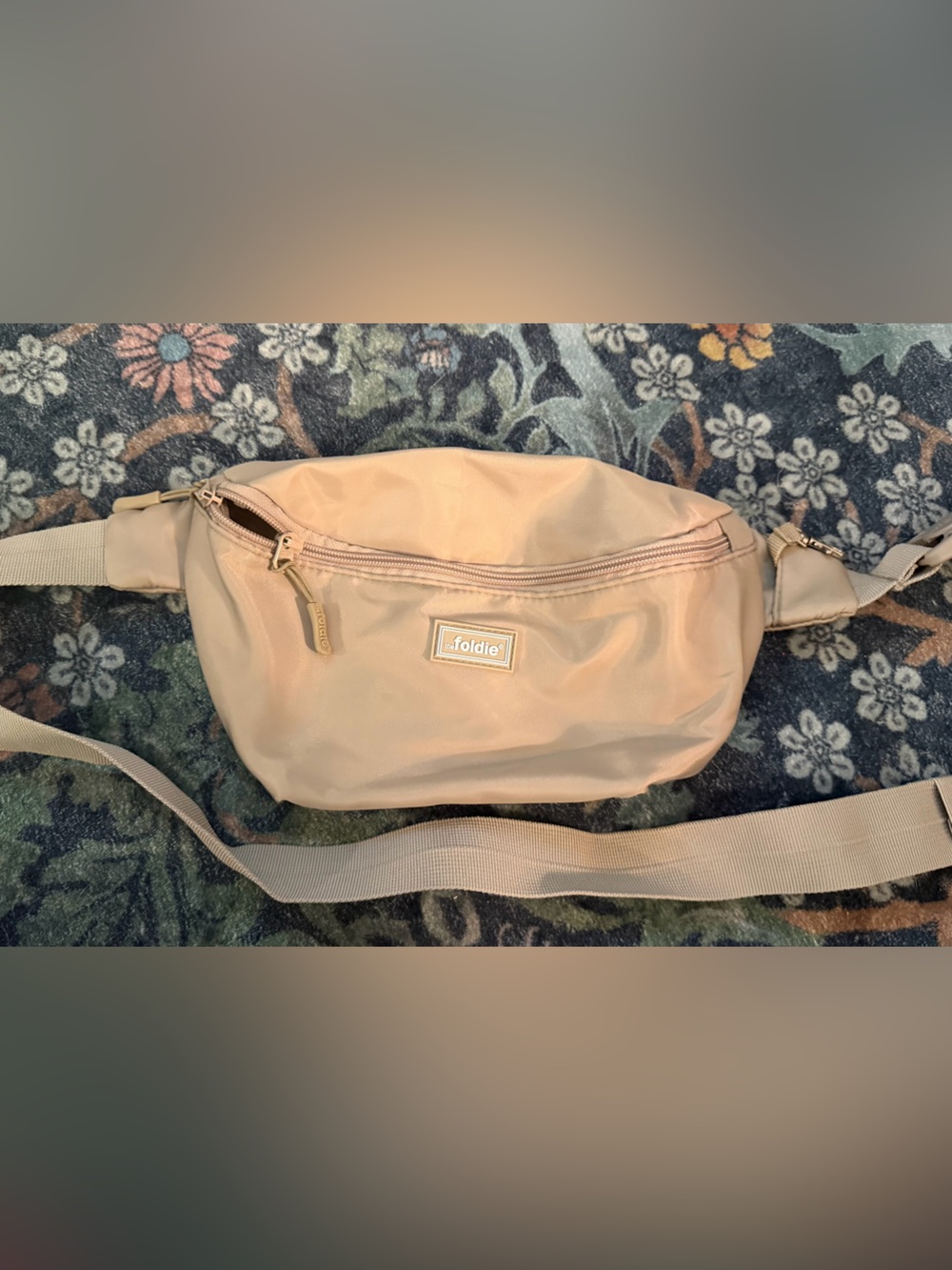 Foldie Crossbody Belt Bag in Beige